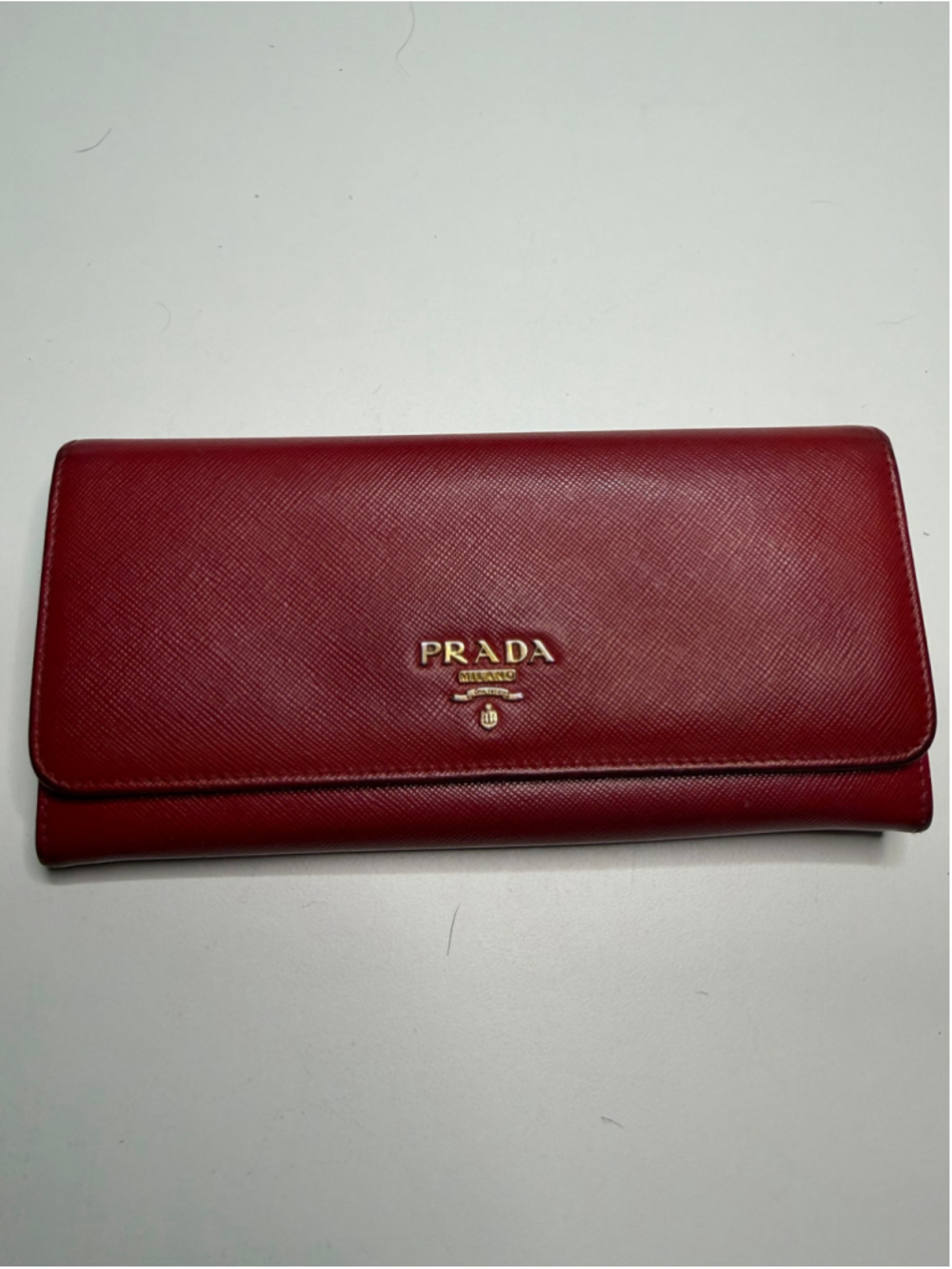 Women's Prada Red Saffiano Leather Wallet One Size